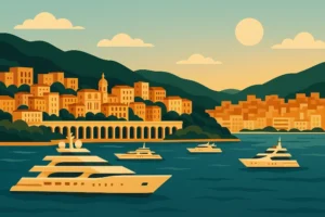 A view of the harbor in Monte Carlo, illustrating why the rich live in Monaco.