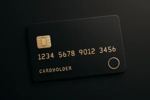 A luxurious black credit card, one of the tools rich people use.