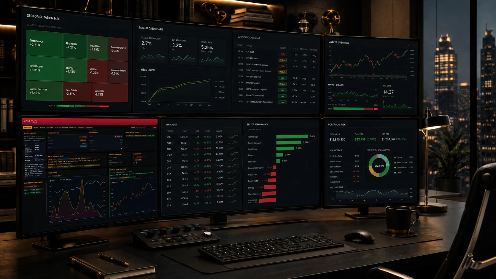 Macro and technical analysis dashboard for new traders