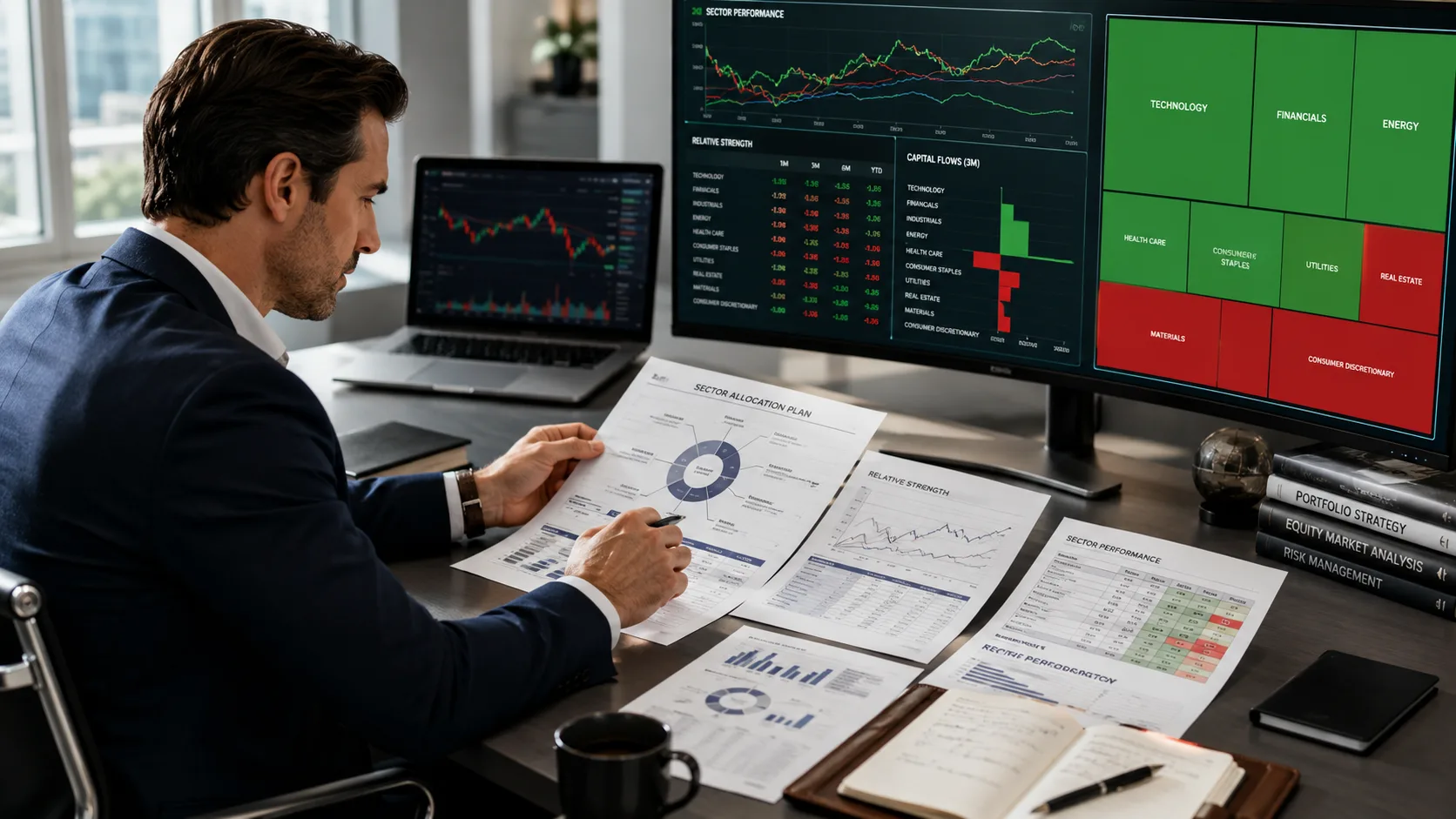 Sector rotation investing through market leadership and ETF comparison