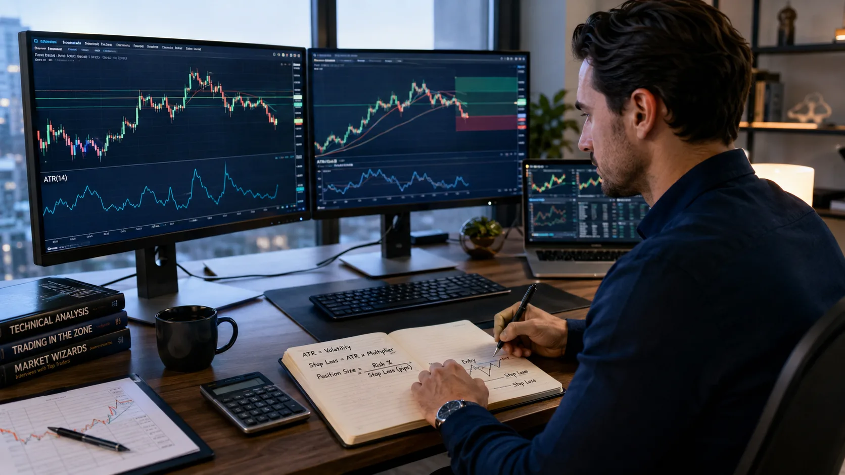 ATR for forex stop loss and position sizing on currency charts