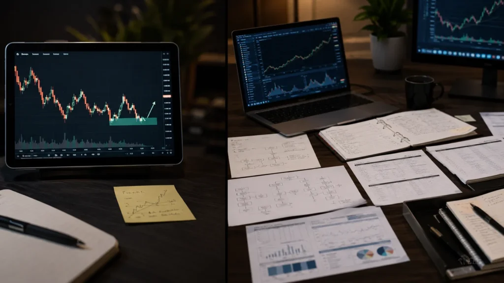 Trade idea and trading system shown as a structured trading blueprint