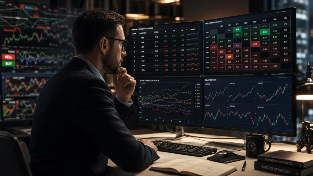 Currency strength analysis replacing random forex signals
