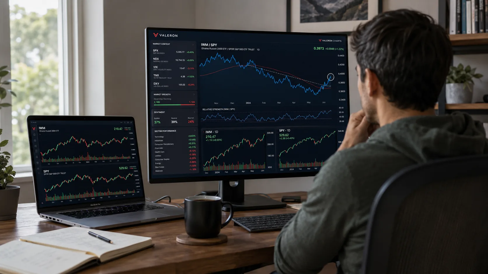 IWM vs SPY small-cap risk appetite shown through ETF ratio analysis